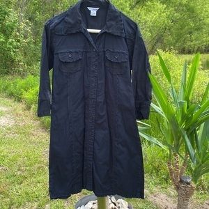 Cotton Express Black Button down Dress, 100% COTTON